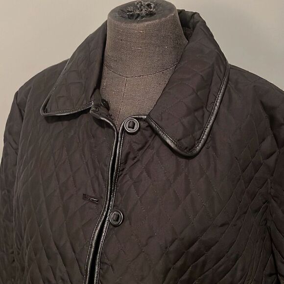 Charter Club Women's Black Quilted Lined Button Front Long Sleeve Jacket - Picture 2 of 7